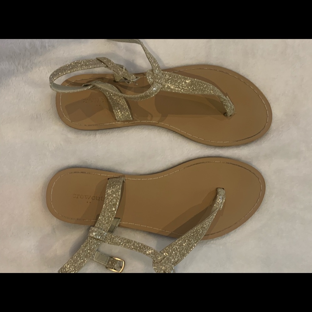 J. Crew girl’s gold thong sandals